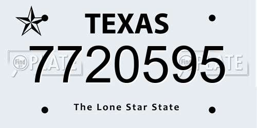 7720595 Texas License Plate