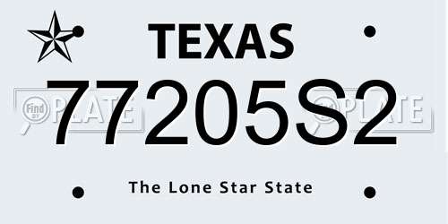 77205S2 Texas License Plate