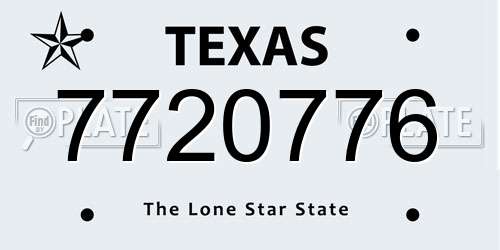 7720776 Texas License Plate