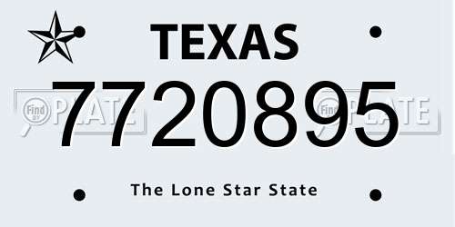 7720895 Texas License Plate