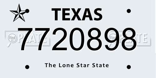 7720898 Texas License Plate