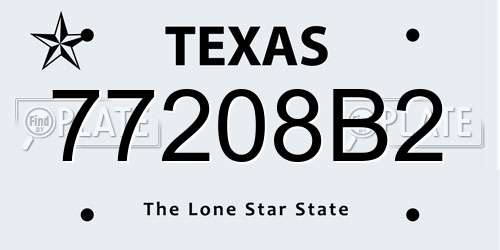 77208B2 Texas License Plate