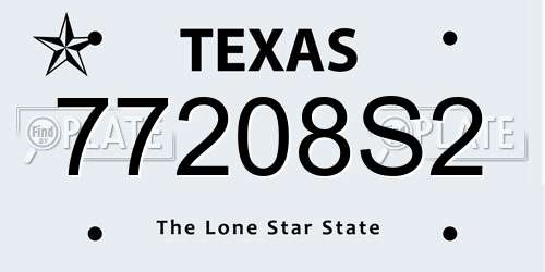 77208S2 Texas License Plate