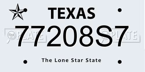 77208S7 Texas License Plate