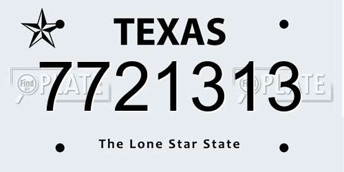7721313 Texas License Plate