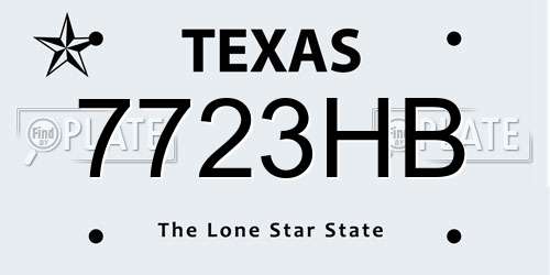 7723HB Texas License Plate