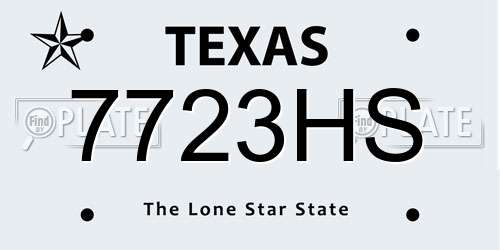 7723HS Texas License Plate