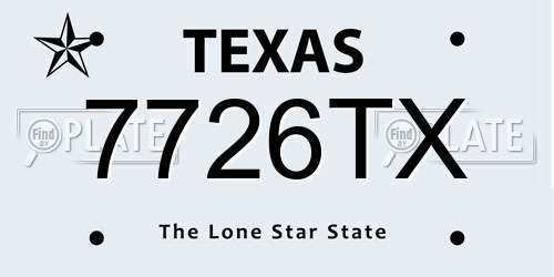 7726TX Texas License Plate