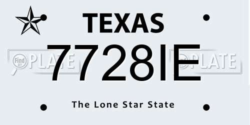 7728IE Texas License Plate