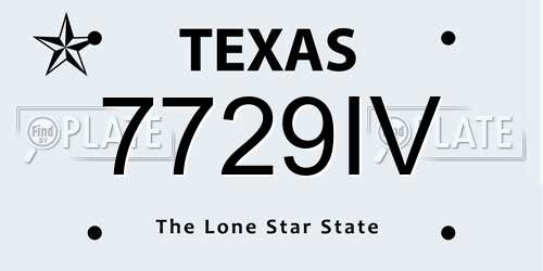 7729IV Texas License Plate