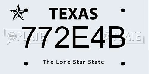 772E4B Texas License Plate