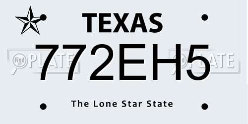 772EH5 Texas License Plate
