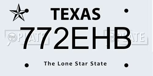 772EHB Texas License Plate