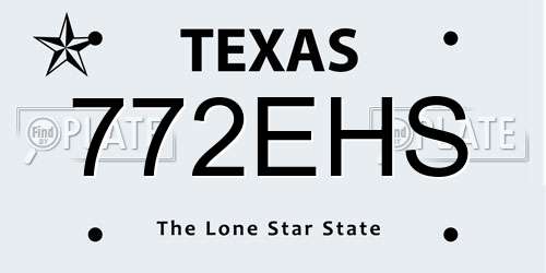 772EHS Texas License Plate
