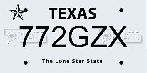 772GZX Texas License Plate
