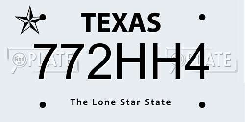 772HH4 Texas License Plate