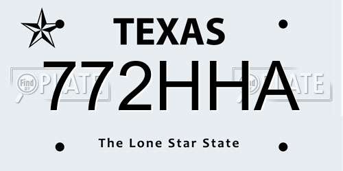 772HHA Texas License Plate