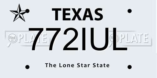 772IUL Texas License Plate