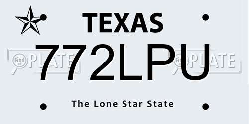 772LPU Texas License Plate