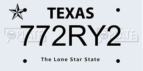 772RY2 Texas License Plate