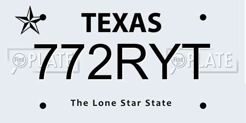 772RYT Texas License Plate