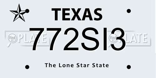 772SI3 Texas License Plate