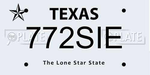 772SIE Texas License Plate