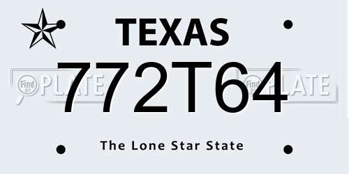 772T64 Texas License Plate