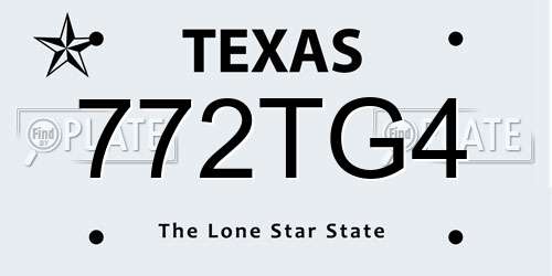 772TG4 Texas License Plate