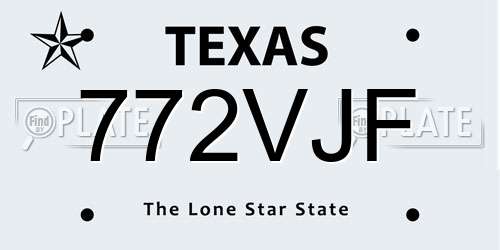 772VJF Texas License Plate