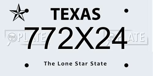 772X24 Texas License Plate