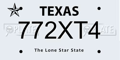 772XT4 Texas License Plate