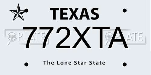 772XTA Texas License Plate