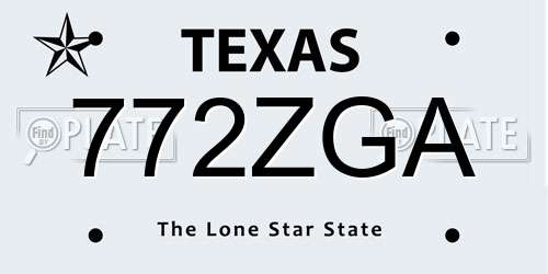 772ZGA Texas License Plate