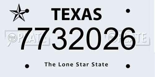 7732026 Texas License Plate