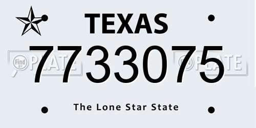 7733075 Texas License Plate
