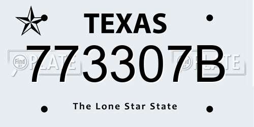 773307B Texas License Plate