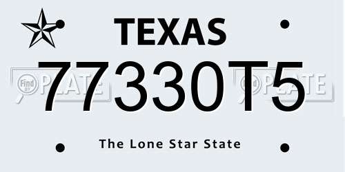 77330T5 Texas License Plate