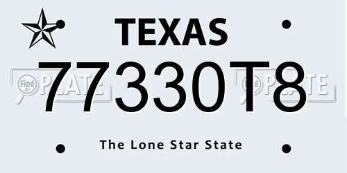 77330T8 Texas License Plate