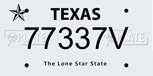 77337V Texas License Plate