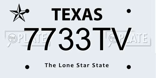 7733TV Texas License Plate