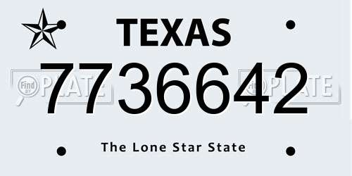7736642 Texas License Plate