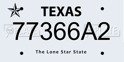 77366A2 Texas License Plate