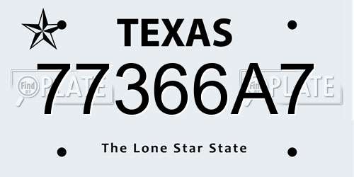 77366A7 Texas License Plate