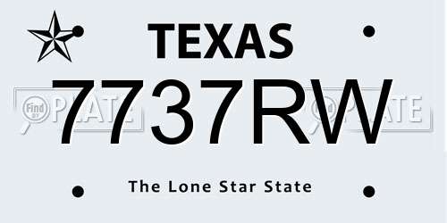 7737RW Texas License Plate
