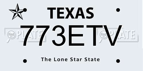 773ETV Texas License Plate