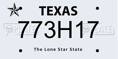 773H17 Texas License Plate