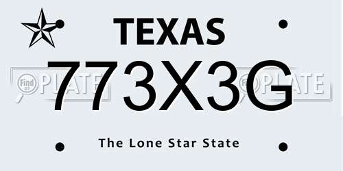 773X3G Texas License Plate