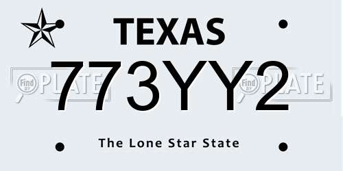 773YY2 Texas License Plate