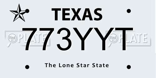 773YYT Texas License Plate